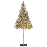 Brad Crăciun artificial, 150 LED/globuri/zăpadă pufoasă, 150 cm