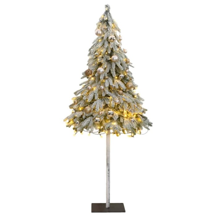 Brad Crăciun artificial, 150 LED/globuri/zăpadă pufoasă, 150 cm