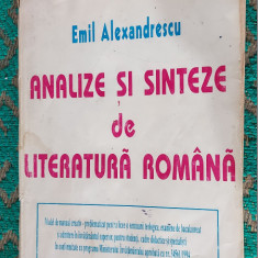 ANALIZE SI SINTEZE DE LITERATURA ROMANA - EMIL ALEXANDRESCU EDITURA MOLDOVA