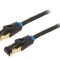 Patch cord S/FTP Cat 8 OFC negru 8m aurit