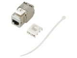Modul RJ45 Keystone Gri Deschis, IEEE 802.3at, Cat 6a - Goobay