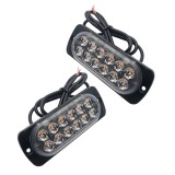 Stroboscoape 12 LED, lumini de avertizare galbene pentru platforma, set 2 bucati