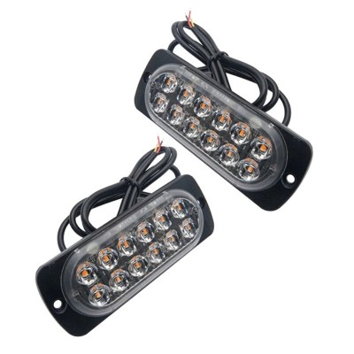 Stroboscoape 12 LED, lumini de avertizare galbene pentru platforma, set 2 bucati foto