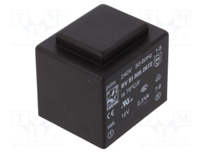 Transformator &amp;icirc;ncapsulat HAHN 2,3VA 240V AC 12V 192mA PCB BVEI foto