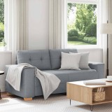 Canapea Gossi Loveseat Gri Deschis 140 cm, Stofă Poliester, Cadru Metal/Placaj, 181x77x82 cm
