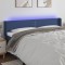 Gossi tablie de pat cu led, albastru, 203x16x78/88 cm, textil