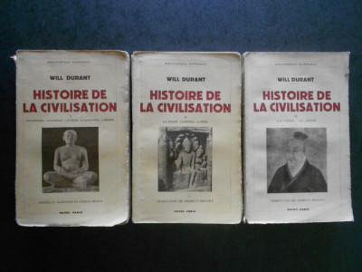 WILL DURANT - HISTOIRE DE LA CIVILISATION 3 volume (1937) foto