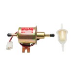 Pompa alimentare electrica universala 12V cu filtru incorporat, L=145mm, fi 8mm, pentru motorina/benzina, OEM HEP-02A