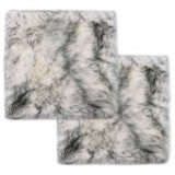 vidaXL Pernuțe scaun 2 buc., gri &icirc;nchis, 40x40 cm, piele oaie naturală
