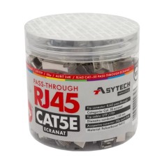 Mufa RJ-45 FTP Cat.5e EZ Passthrough, ecranata, 50&micro; (100 buc) RJ45M-CAT5-EZ-50U-JAR