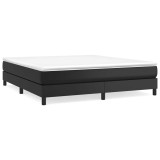 Cumpara ieftin Cadru de pat cu arcuri, negru, 180x200 cm, piele ecologica