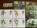 Seychelles - pasari - serie 4 timbre MNH, 4 FDC, 4 maxime, fauna wwf