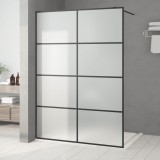 VidaXL Perete cabină duș walk-in negru 140x195 cm sticlă ESG mată