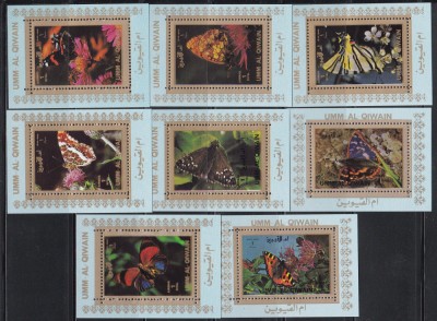Umm-Al-Qiwain 1972 - Fluturi, 14 Colite, 4 poze, MNH foto