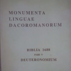 Ioan Caprosu - Monumenta linguae dacoromanorum, biblia 1688 pars V deuteronomium (dedicatie)