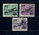 Cehoslovacia 1922 - Posta Aeriana, supratipar, serie stampilata