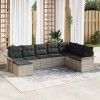 VidaXL Set de canapele pentru grădină 8 pcs Gri deschis Rattan poli 3354151