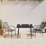 VidaXL Set de masă grădină, 3 piese, antracit, oțel