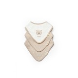 Set de 3 bavete pentru nou nascut, 100% bumbac organic, TeddyBear, BabyCosy