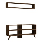 Cumpara ieftin Set mobilier pentru living Prestige, Pako World, Nuc, 120x29x50 cm