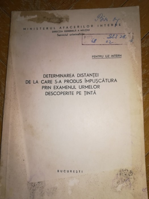 Carte M.A.I. Determinarea distantei- &Icirc;mpușcătură