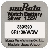 Baterie 389, 390, SR1130SW, Oxid Argint, 1.55V, Murata