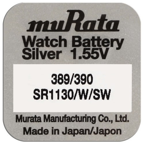 Baterie 389, 390, SR1130SW, Oxid Argint, 1.55V, Murata