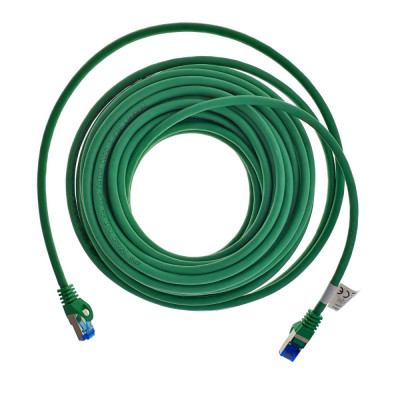 Cablu ecranat S FTP, Lanberg 42716, cat.6A, mufat 2xRJ45, lungime 10 m, AWG 26, 500 MHz, LSZH, de legatura retea, ethernet, verde foto