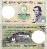 Bhutan 10 Ngultrum 2019 P-29c UNC Bancnota Asia Semnatura Noua