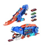 Cumpara ieftin Camion dinozaur transformabil 3 in 1, 2 masini incluse, 43.2 x 14.3 x 17.5 cm