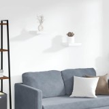 Rafturi Perete Suspendate vidaXL, 2 buc, Albe, 23x23.5 cm, MDF, Montare Usoara, Design Modern