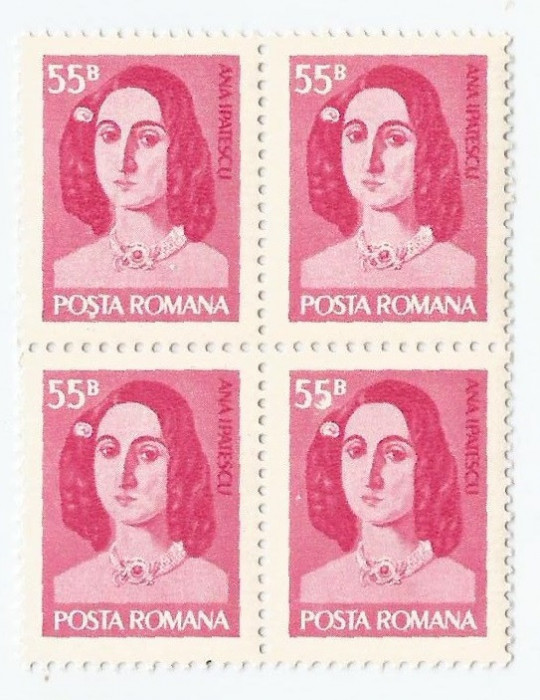 |Romania, LP 884/1975, 100 de ani de la moartea Anei Ipatescu, bloc 4, MNH