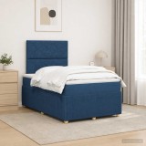 Cumpara ieftin Pat boxspring cu saltea albastru 120 x 190 cm Tesatura