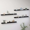 VidaXL Rafturi de perete, 4 buc., negru, 100x9x3 cm