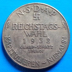 Adolf Hitler 1932 NSDAP Reichstags Wahl 36mm
