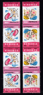ROMANIA 2000 LP 1503 b ZIUA INDRAGOSTITILOR PERECHE SERII TETE-BECHE MNH foto