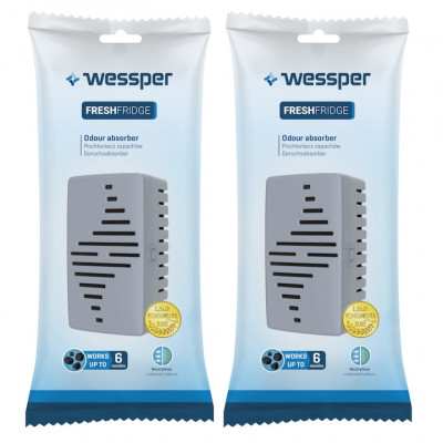Set curatator odorizant pentru frigider, Wessper FreshFridge, dispozitiv absorbire mirosuri, filtre inlocuibile, 2 bucati foto