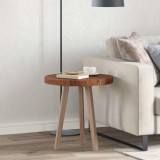 vidaXL Placă de masă Maro &icirc;nchis &Oslash; 50 x 4 cm Lemn de stejar masiv