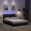 VidaXL Cadru de pat cu LED fără saltea țesătură maro &icirc;nchis 140x190 cm 3310667