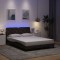 vidaXL Cadru de pat cu LED fără saltea țesătură maro &icirc;nchis 140x190 cm 3310667