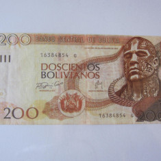 Bolivia 200 Bolivianos 1986 bancnotă fantezistă