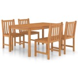 Set de mobilier de gradina cu 5 piese, 150x90 cm, lemn masiv de tec