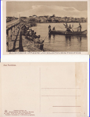 Dobrogea, Constanta - Soldati bulgari la pescuit-militara, WWI, WK1 foto