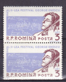 ROMANIA 1961 LP 522 AL II-LEA FESTIVAL GEORGE ENESCU PERECHE SERII MNH, Nestampilat