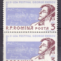 ROMANIA 1961 LP 522 AL II-LEA FESTIVAL GEORGE ENESCU PERECHE SERII MNH