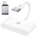 Adaptor Wireless Pentru Apple CarPlay Si IPhone IOS 10+, Dongle USB-Type C, WiFi 5G, Bluetooth, Conectare Automata, Alb AutoREY&reg;
