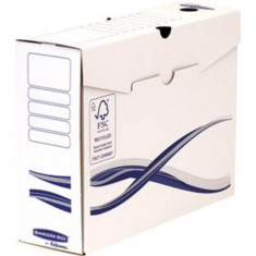 Cutie Arhivare Documente A4 Fellowes Bankers Box, Capac Pliabil, 250x97x325 mm, 100% Reciclabil, Alb, Cutie pentru Documente, Cutie Carton pentru Docu