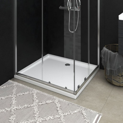 vidaXL Cădiță de duș dreptunghiulară din ABS, alb, 80x90 cm foto