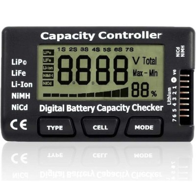 Tester digital pentru masurarea capacitatii bateriiilor de tip LiPo, NiMH, Li-Ion - Negru foto