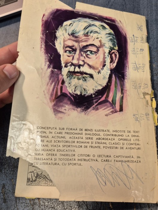 Cincizeci de batrine Ernest Hemingway banda desenata Nicu Russu